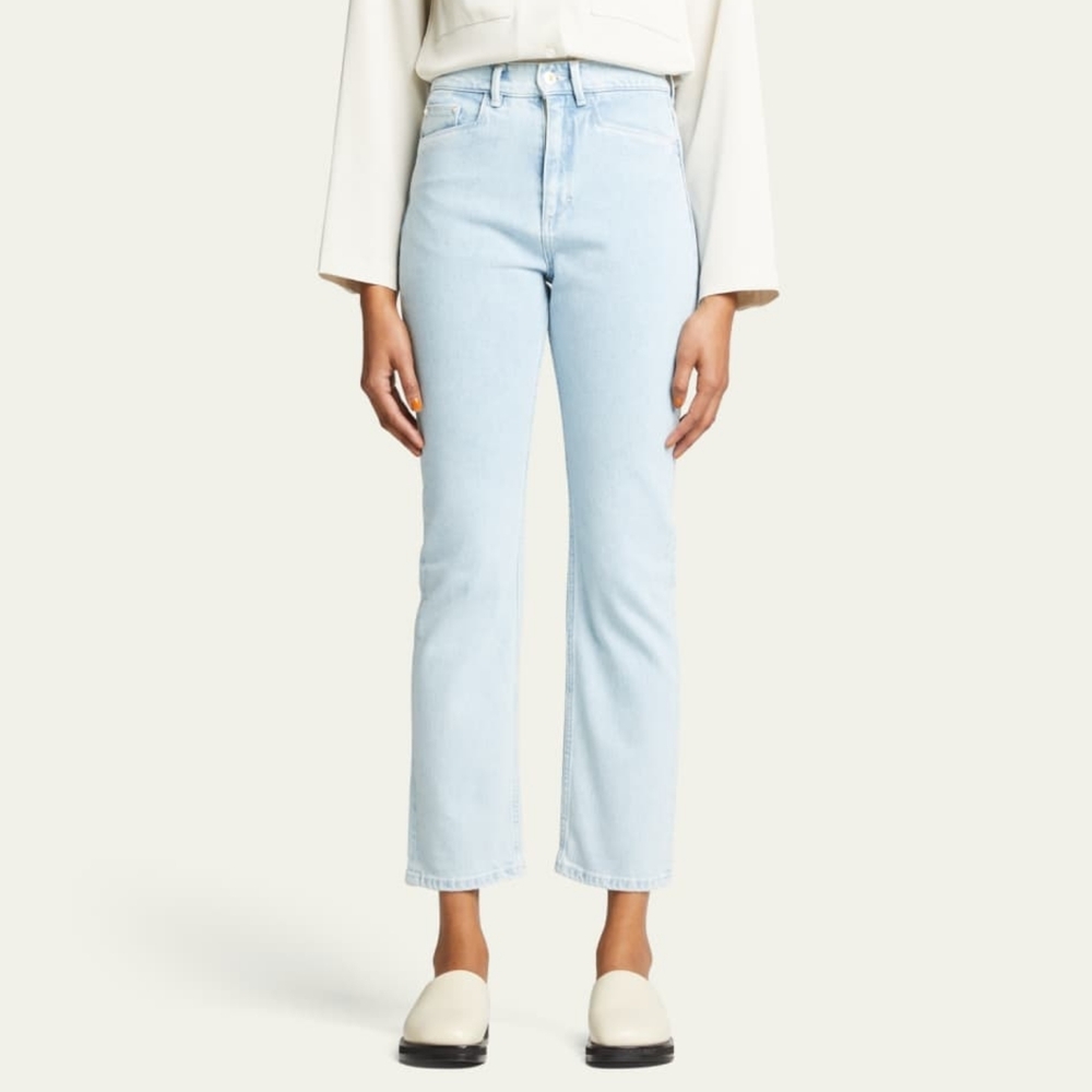 WANDLER Carnation Blue High-rise Straight-leg Jeans In Blue Size 28